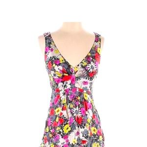 Rebecca Taylor 100% Silk Floral V-Neck Tank Size 8